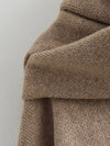 French Scarf Short Knitted Overcoat Coat