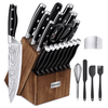 23 Pcs Kitchen Knife Set with Block, High Carbon Stainless Steel Chef Knife Set, Ultra Sharp, Full-Tang Design