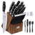 23 Pcs Kitchen Knife Set with Block, High Carbon Stainless Steel Chef Knife Set, Ultra Sharp, Full-Tang Design