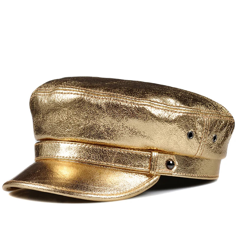 Cocoa Yacht Club Leather Flat Top Hat