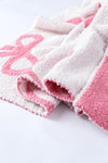 Pink 127*152cm Bow Printed Cozy Soft Throw Blanket