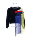 Rainbow Tassel Stitch Mesh Sweatshirt