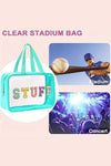 Light Blue STUFF Patch Clear Makeup Bag