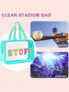 Light Blue STUFF Patch Clear Makeup Bag