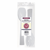1 - Party Essentials 9.5" Serving Fork & Spoon Sets - White 12 Ct.