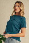 Medium Grey Solid Color Round Neck T Shirt