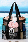 Black Mesh Travel Toiletry Storage Large Capacity Bag