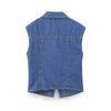 Pleated Denim Vest Top