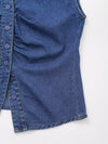 Pleated Denim Vest Top