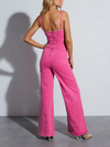 Cotton Denim Washed Bootcut Jumpsuit