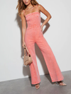 Cotton Denim Washed Bootcut Jumpsuit