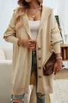 Devine Button Up Long Sleeve Hooded Cardigan - Cocoa Yacht Club