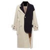 Retro Asymmetric Trench Coat Blazer