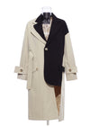 Retro Asymmetric Trench Coat Blazer