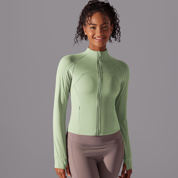 Stitching Fitness Zipper Skin Friendly Slim Fit Jacket