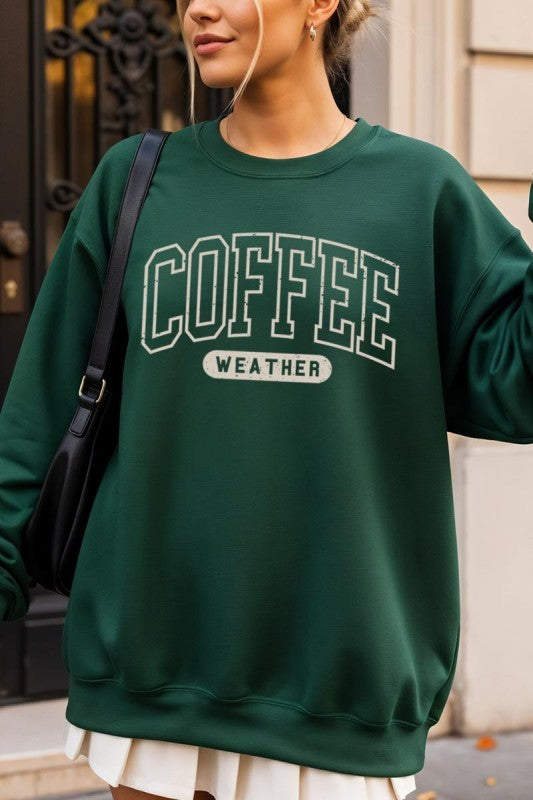 Coffee Weather Graphic Plus Sweatshirt