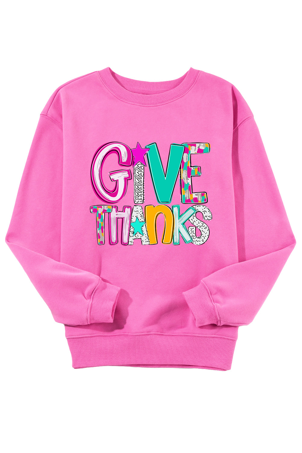 Bonbon GIVE THANKS Thanksgiving Pullover Graphic Sweatshirt