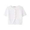 Women Solid Color Simple Knit Loose Casual Short Top
