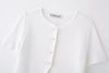 Women Solid Color Simple Knit Loose Casual Short Top
