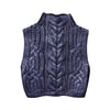 Eight Strand Knitted Metallic Stand Collar Casual Knitted Vest Jacket