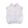 Eight Strand Knitted Metallic Stand Collar Casual Knitted Vest Jacket