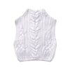 Eight Strand Knitted Metallic Stand Collar Casual Knitted Vest Jacket
