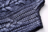 Eight Strand Knitted Metallic Stand Collar Casual Knitted Vest Jacket