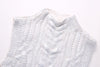 Eight Strand Knitted Metallic Stand Collar Casual Knitted Vest Jacket