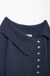 Irregular Asymmetric Collar Side Button Sweater