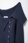 Irregular Asymmetric Collar Side Button Sweater