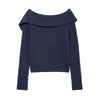 Irregular Asymmetric Collar Side Button Sweater