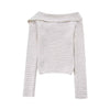 Irregular Asymmetric Collar Side Button Sweater