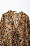 Leopard Ruffled Long Sleeve Loose Top