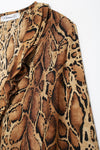 Leopard Ruffled Long Sleeve Loose Top