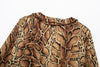 Leopard Ruffled Long Sleeve Loose Top