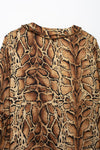 Leopard Ruffled Long Sleeve Loose Top