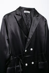 Double Breasted Drape Blazer Straight Leg Pants Suit