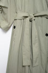 Long Chic V Neck Waist Lace Up Trench Coat