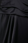 Deep V Plunge Neck Retro Silk Dress