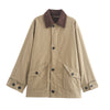 Contrast Color Lapels Short Trench Coat