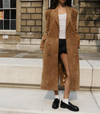 Graceful Long Suede Trench Coat