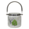 4" Deer Pine and Snowflakes Hand Painted Flameless Glass Candle Lantern
