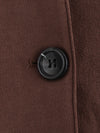 Suede Leather Top Collared Two Color Short Coat