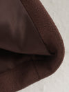 Suede Leather Top Collared Two Color Short Coat