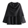 Asymmetric Scarf Short Knitted Coat