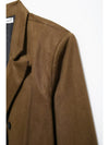 Suede Textured Leather Coat