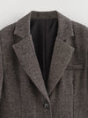 Casual Herringbone Pattern Wool Blazer