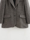 Casual Herringbone Pattern Wool Blazer