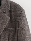 Casual Herringbone Pattern Wool Blazer