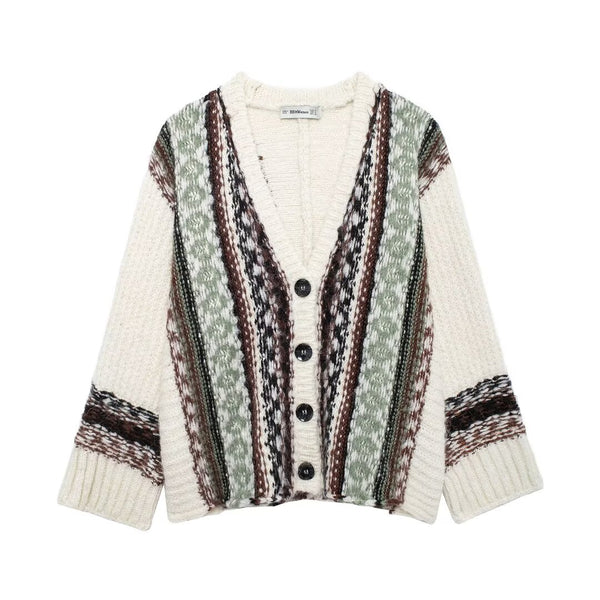 Jacquard Loose Fitting Sweater